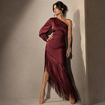 SMOOTH FINE FRINGE 13,8cm WINE 10m