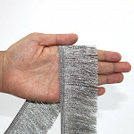 SMOOTH FINE FRINGE 4,8cm GRAY/SILVER 10m