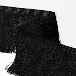 SMOOTH FINE FRINGE 6,8cm BLACK 10m / FLECO FINO LISO 6,8cm NEGRO 10m