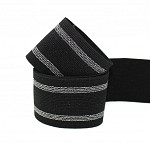 STRIPED ELASTIC MOONLIGHT 5,3cm BLACK/SILVER 25m / ELÁSTICO RAYADO MOONLIGHT 5,3cm NEGRO/PLATA 25m