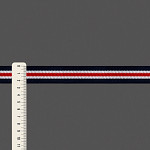 STRIPED RIGID RIBBON 2,4cm DARK BLUE/WHITE/RED 20m