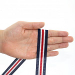 STRIPED RIGID RIBBON 2,4cm DARK BLUE/WHITE/RED 20m