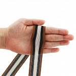 STRIPED RIGID RIBBON 2,7cm BROWN/BLACK/CHAMPAGNE 20m / CINTA RÍGIDA RAYADA 2,7cm MARRÓN/NEGRO/CHAMPÁN 20m