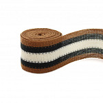 STRIPED RIGID RIBBON 2,7cm BROWN/BLACK/CHAMPAGNE 20m / CINTA RÍGIDA RAYADA 2,7cm MARRÓN/NEGRO/CHAMPÁN 20m