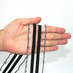 STRIPED RUFFLE ELASTIC 4,4cm BLACK/RAW 25m