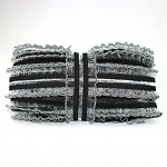 STRIPED RUFFLE ELASTIC 4,4cm BLACK/RAW 25m