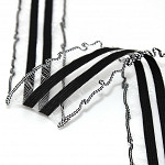 STRIPED RUFFLE ELASTIC 4,4cm BLACK/RAW 25m