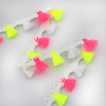 TASSEL FRINGE 1,6cm RAW/NEON YELLOW/NEON PINK 50m / FLECO BORLA 1,6cm CRUDO/AMARILLO NEÓN/ROSA NEÓN 50m