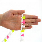 TASSEL FRINGE 1,6cm RAW/NEON YELLOW/NEON PINK 50m / FLECO BORLA 1,6cm CRUDO/AMARILLO NEÓN/ROSA NEÓN 50m