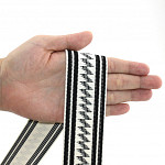 TAYLA ETHNIC STRIPED ELASTIC 4,2cm CHAMPAGNE/BLACK 25m