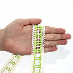 TRAMED CROCHET LACE 3cm RAW/GREEN 30m / TRAMA CROCHET ENTREDOS 3cm CRUDO/VERDE 30m