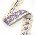 TRAMED CROCHET LACE 3cm RAW/LILAC 30m / TRAMA CROCHET ENTREDOS 3cm CRUDO/LILA 30m