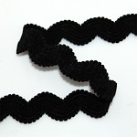 VELVETY SCROLL GIMP ELASTIC 2,4cm BLACK 20m