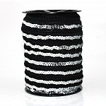 WAVY SEQUINS PIPING LACE 2,1cm BLACK/SILVER 50m