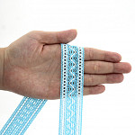 ZIG ZAG BALL LACE 3,1cm BABY BLUE/RAW 30m