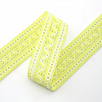 ZIG ZAG BALL LACE 3,1cm BABY YELLOW/RAW 30m / ENCAJE OJITO ZIG ZAG 3,1cm AMARILLO BEBÉ/CRUDO 30m