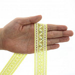 ZIG ZAG BALL LACE 3,1cm BABY YELLOW/RAW 30m / ENCAJE OJITO ZIG ZAG 3,1cm AMARILLO BEBÉ/CRUDO 30m