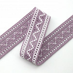 ZIG ZAG BALL LACE 3,1cm LILAC/RAW 30m / ENCAJE OJITO ZIG ZAG 3,1cm LILA/CRUDO 30m