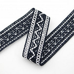 ZIG ZAG BALL LACE 3,1cm NAVY BLUE/RAW 30m / ENCAJE OJITO ZIG ZAG 3,1cm AZUL MARINO/CRUDO 30m