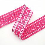 ZIG ZAG BALL LACE 3,1cm PINK/RAW 30m / ENCAJE OJITO ZIG ZAG 3,1cm ROSA/CRUDO 30m