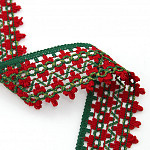 ZIG ZAG BOLINHA LOLLA ENCAJE 4,9cm ROJO/VERDE/ORO / ZIG ZAG BALL LACE LOLLA 4,9cm RED/GREEN/GOLD