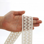 ZIG ZAG DOUBLE LACE 4,5cm RAW 30m / ENCAJE ZIG ZAG DOBLE 4,5cm CRUDO 30m