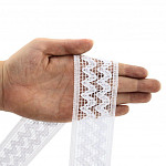 ZIG ZAG DOUBLE LACE 4,5cm WHITE 30m / ENCAJE ZIG ZAG DOBLE 4,5cm BLANCO 30m