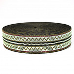 ZIG ZAG ELASTIC 5,5cm BLACK/MOSS GREEN/BROWN/PASTEL GREEN 25m