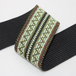 ZIG ZAG ELASTIC 5,5cm BLACK/MOSS GREEN/BROWN/PASTEL GREEN 25m