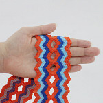 ZIG ZAG ELASTIC 6,3cm ORANGE/PASTEL BLUE/ROYAL BLUE 25m