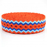 ZIG ZAG ELASTIC 6,3cm ORANGE/PASTEL BLUE/ROYAL BLUE 25m