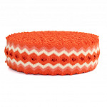 ZIG ZAG ELASTIC 6,4cm TANGERINE/BRICK/PEACH 25m / ELÁSTICO ZIG ZAG 6,4cm MANDARINA/LADRILLO/MELOCOTON 25m