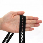 ZIG ZAG LADDER ELASTIC 2,5cm BLACK 25m / ELÁSTICO PALILLO ZIG ZAG 2,5cm NEGRO 25m