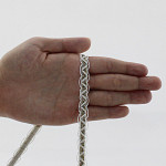 ZIG ZAG PASSEMENTERIE 1,1cm RAW/GOLD/SILVER 20m