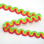 ZIG ZAG PASSEMENTERIE 1,2cm NEON GREEN/NEON YELLOW/NEON ORANGE/NEON PINK 20m