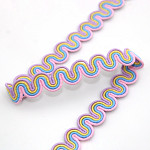 ZIG ZAG PASSEMENTERIE 1,2cm PINK/PASTEL BLUE/BABY YELLOW/LAVENDER 20m