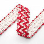 ZIG ZAG PASSEMENTERIE 2,5cm CHAMPAGNE/OLD ROSE/CHERRY 20m / PASAMANERÍA ZIG ZAG 2,5cm CHAMPÁN/ROSADO VIEJO/CEREZA 20m