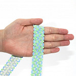 ZIG ZAG PASSEMENTERIE 2,5cm CHAMPAGNE/SKY BLUE/PASTEL GREEN 20m / PASAMANERÍA ZIG ZAG 2,5cm CHAMPÁN/AZUL CIELO/VERDE PASTEL 20m