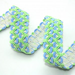 ZIG ZAG PASSEMENTERIE 2,5cm CHAMPAGNE/SKY BLUE/PASTEL GREEN 20m / PASAMANERÍA ZIG ZAG 2,5cm CHAMPÁN/AZUL CIELO/VERDE PASTEL 20m