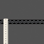 ZIG ZAG RIGID RIBBON 1,8cm BLACK/RAW 20m