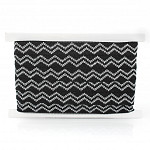 ZIG ZAG RIGID RIBBON 1,8cm BLACK/RAW 20m