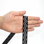 ZIG ZAG RIGID RIBBON 1,8cm BLACK/RAW 20m