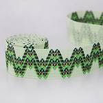 ZIG ZAG RIGID RIBBON 2,9cm CHAMPAGNE/PASTEL GREEN/MOSS GREEN/GREEN 20m