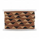 ZIG ZAG RIGID RIBBON 2cm MEDIUM BROWN/BEIGE/BLACK 20m / CINTA RÍGIDA ZIG ZAG 2cm MARRÓN MEDIO/BEIGE/NEGRO 20m