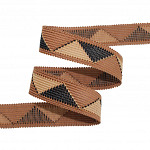 ZIG ZAG RIGID RIBBON 2cm MEDIUM BROWN/BEIGE/BLACK 20m / CINTA RÍGIDA ZIG ZAG 2cm MARRÓN MEDIO/BEIGE/NEGRO 20m