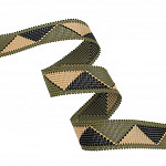 ZIG ZAG RIGID RIBBON 2cm MOSS GREEN/BEIGE/BLACK 20m / CINTA RÍGIDA ZIG ZAG 2cm VERDE MUSGO/BEIGE/NEGRO 20m