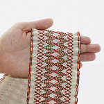 ZOE ETHNIC RUFFLE ELASTIC 8,3cm SAND/COGNAC/ORANGE/GREEN/WINE 25m