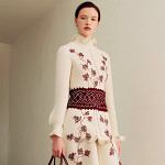 ZOE ETHNIC RUFFLE ELASTIC 8,3cm WINE/BEIGE/PEACH 25m