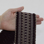 ZOE ETHNIC RUFFLE ELASTIC 8,3cm WINE/BEIGE/PEACH 25m