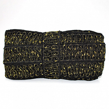 BALL LADDER LACE 3,8cm BLACK/GOLD 30m